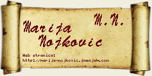 Marija Nojković vizit kartica